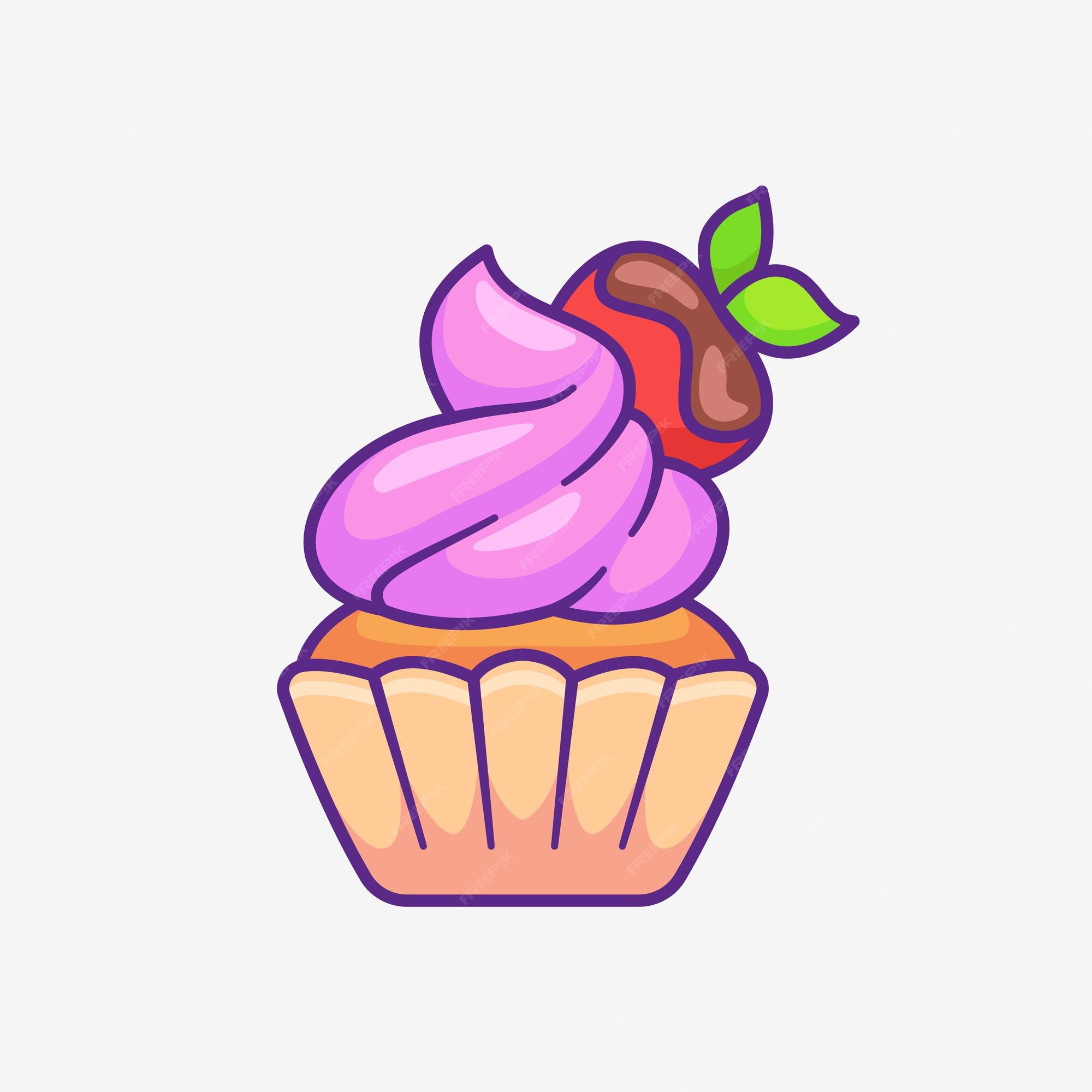 Bolo de aniversário desenho colorido ilustração cupcake png