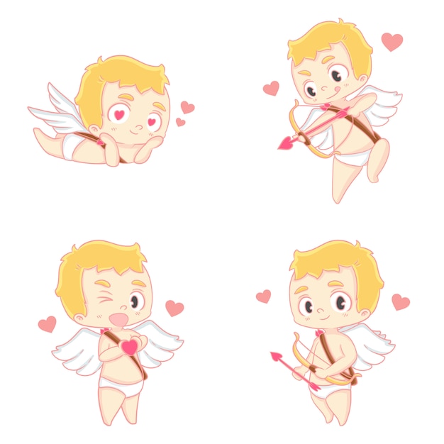 Cupido fofo valentine mão ilustrações desenhadas