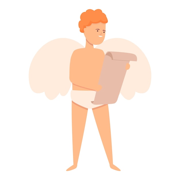 Cupido lendo ícone cartoon vetor amor dia anjo bebê