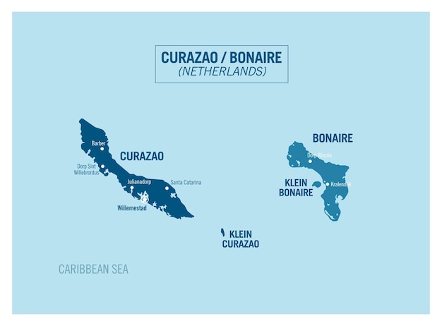 Vetor curazao curaao ilha de bonaire mapa político willemstad