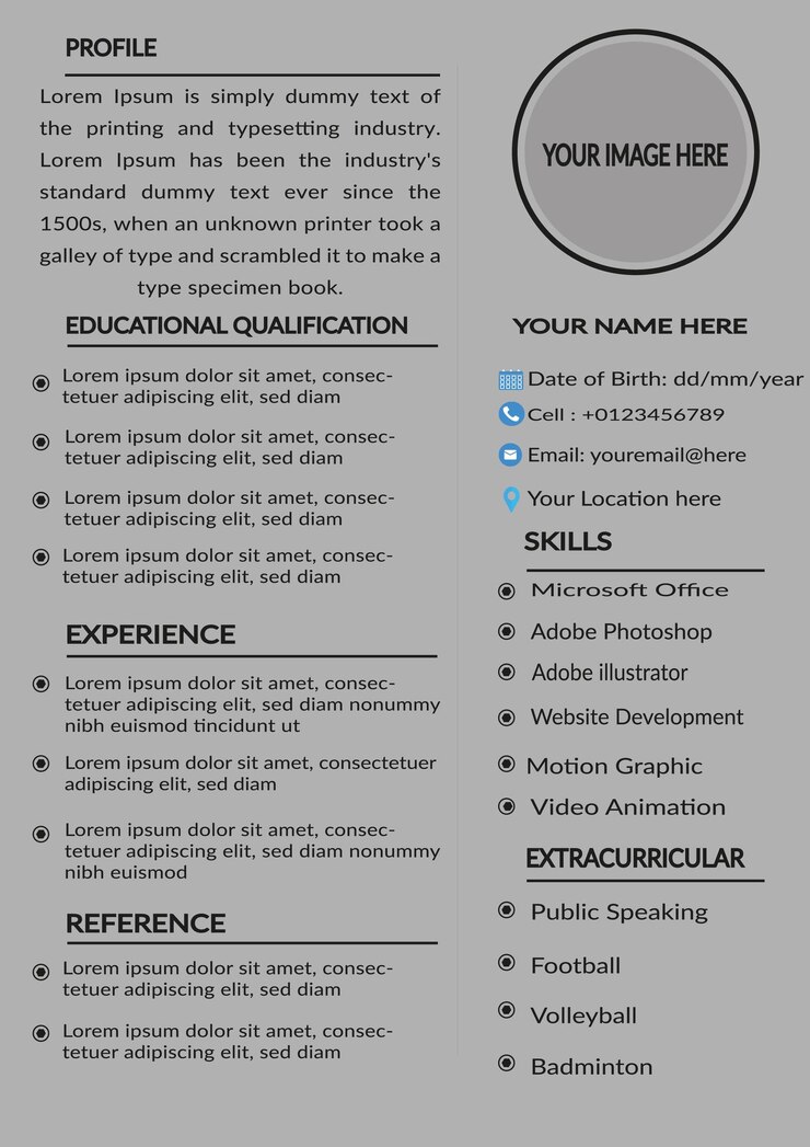 Vetor currículo de trabalho currículo de vida cv