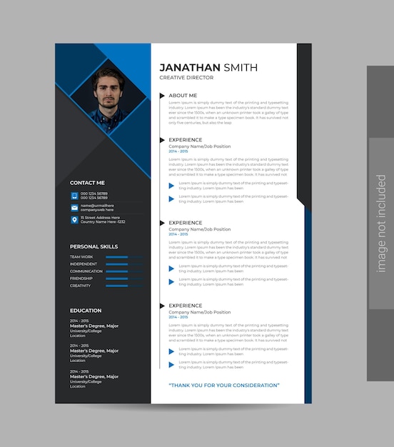 Currículo profissional ou layout cv premium vector