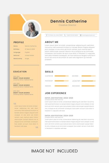 Curriculum vitae CV Currículo Modelo de Design