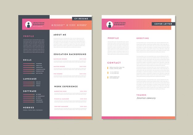 Curriculum vitae CV Resume Template Design 