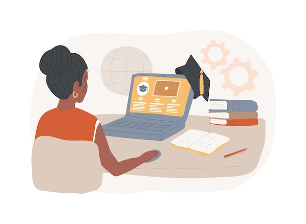 Cursos on-line de ilustração vetorial de conceitos isolados