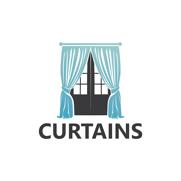 Curtain logo design template vector