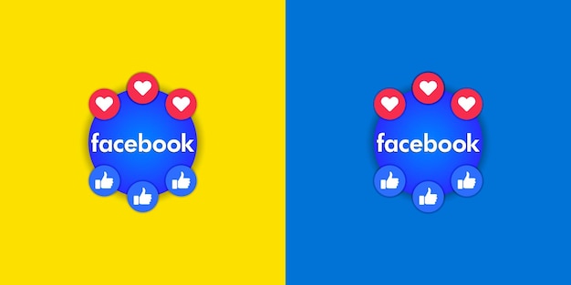 Curtidas do facebook e design de emoji de amor com fundo bonito