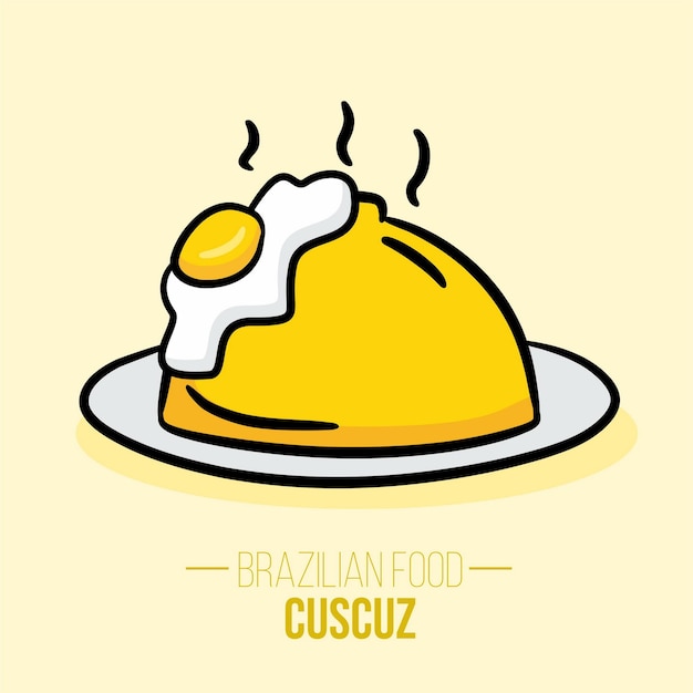 Vetor cuscuz cuscus coscos cuscuz comida brasileira comida nordestina