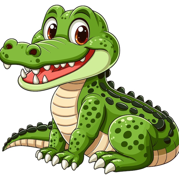 Vetor cute alligator vector ilustração de desenho animado