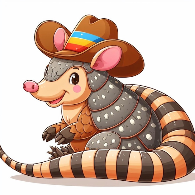 Cute armadillo vector ilustração de desenho animado