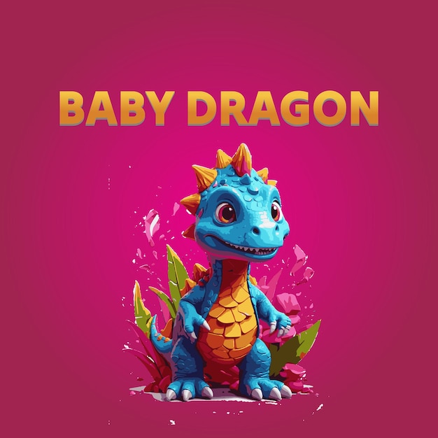 Cute Baby Green Dragon Sitting Cartoon Vector Icon Ilustração Animal Nature Icon Conceito Isolado