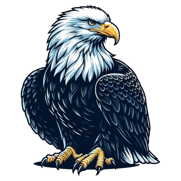 Cute bald eagle vector ilustração de desenho animado