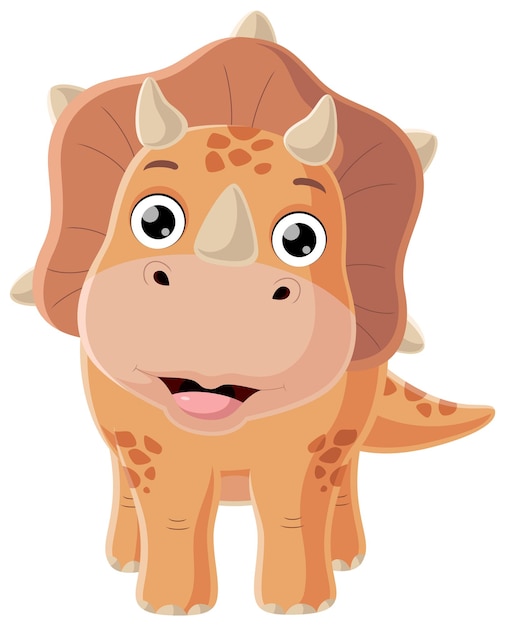 Vetor cute bebê triceratops dinossauro desenho animado sentado