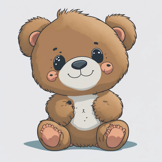 Urso vector cartoon clipart anime fofo personagem ilustração