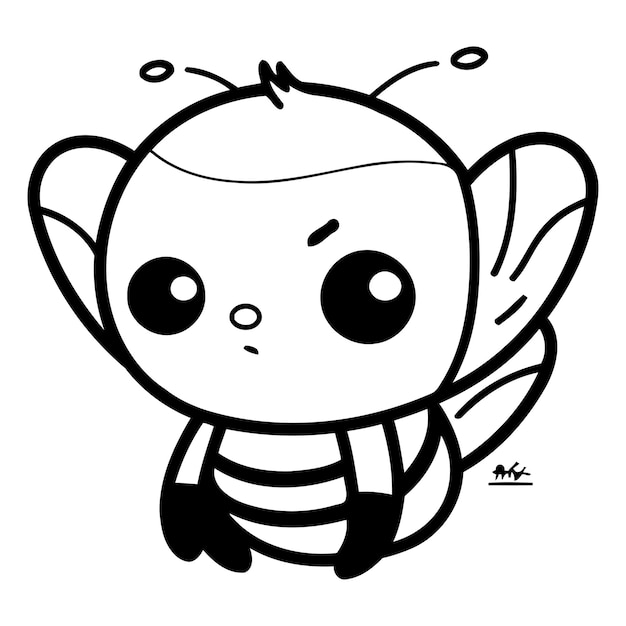 Vetor cute bee cartoon mascot personagem ilustração vetorial