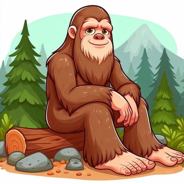 Cute bigfoot vector ilustração de desenho animado