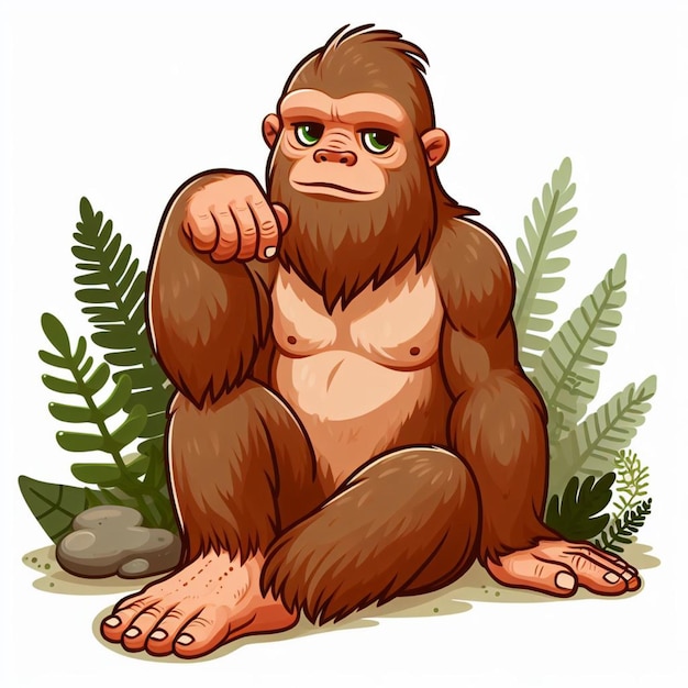 Cute bigfoot vector ilustração de desenho animado