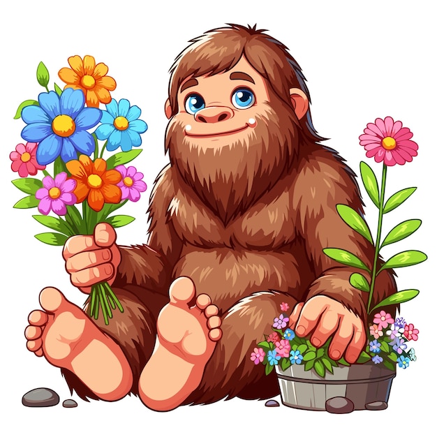 Cute bigfoot vector ilustração de desenho animado