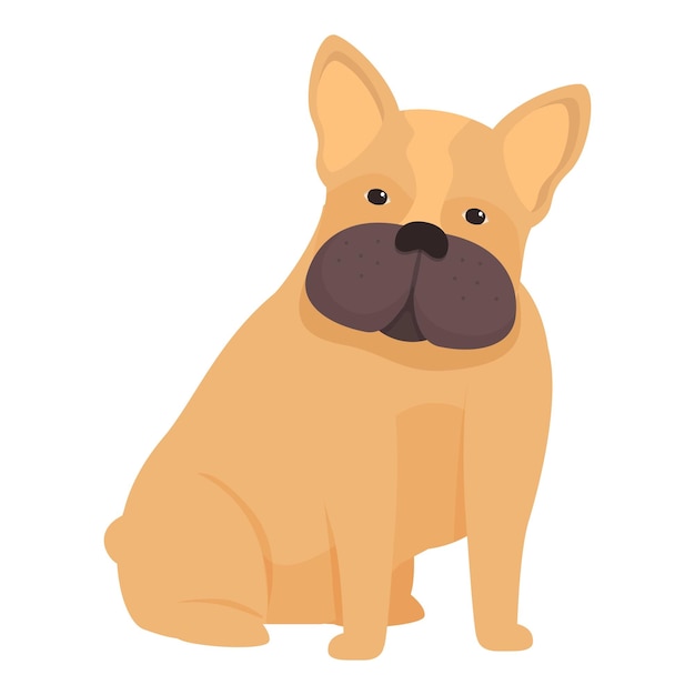 Cute bulldog francês sentado e olhando para a frente