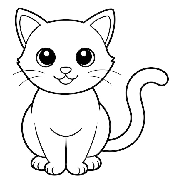 Vetor cute cartão gato vetor livro de coloração ilustração 30