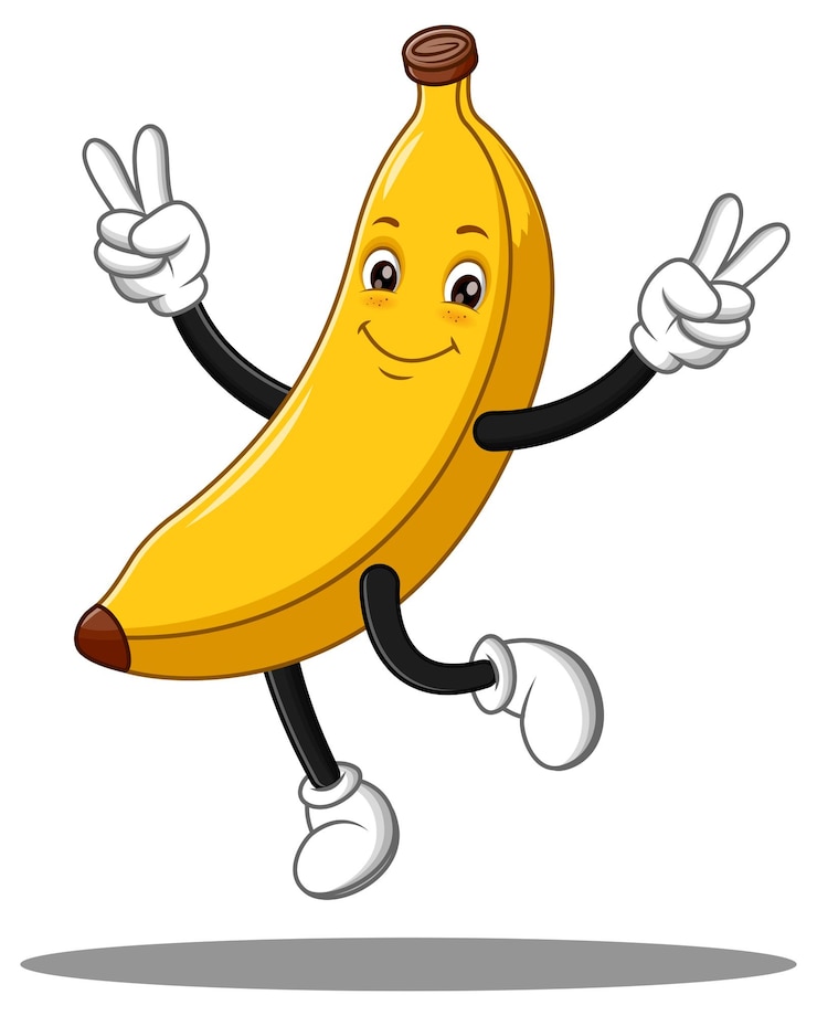 Vetor cute cartoon banana jumping fruit icon concept isolado vector vector ilustração