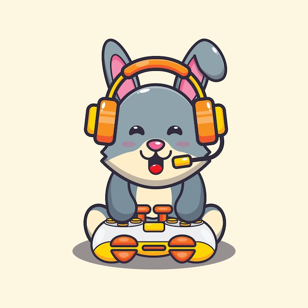 Cute cartoon gamer