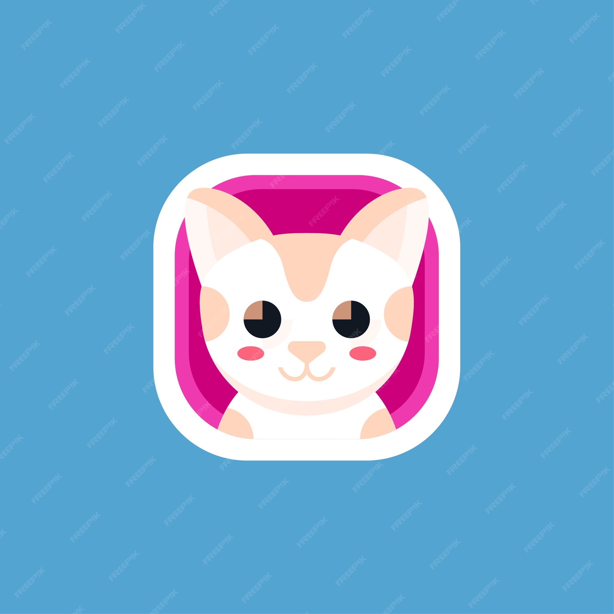 Pink cat icon - Free pink animal icons