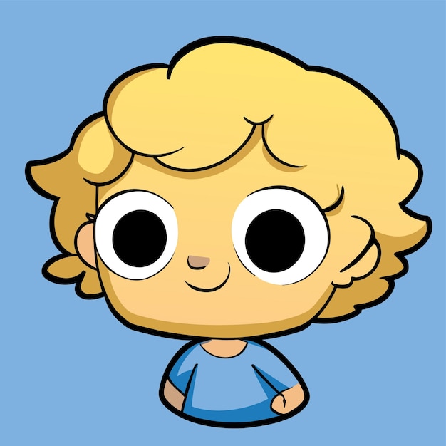 Vetor cute chibi boy mão desenhada cartoon adesivo ícone conceito ilustração isolada