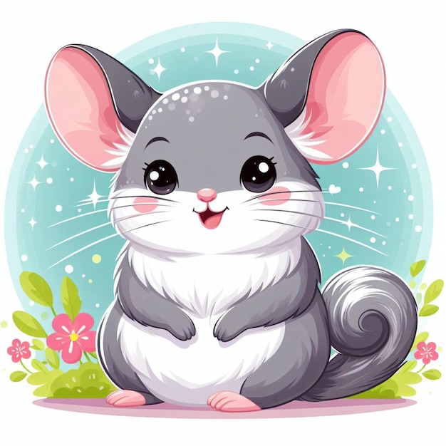 Cute chinchilla vector ilustração de desenho animado