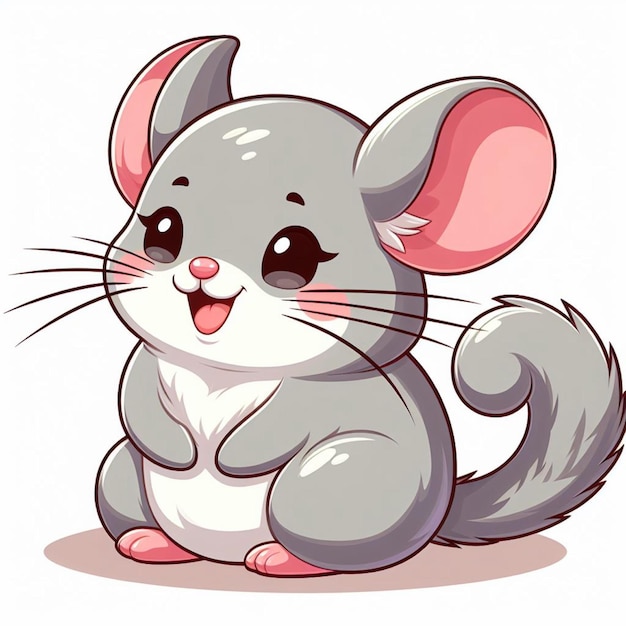 Cute chinchilla vector ilustração de desenho animado