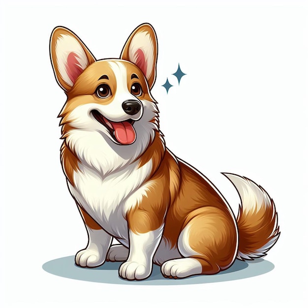 Vetor cute corgi dogs vector ilustração de desenhos animados