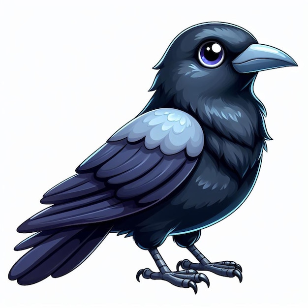 Cute crow vector ilustração de desenho animado