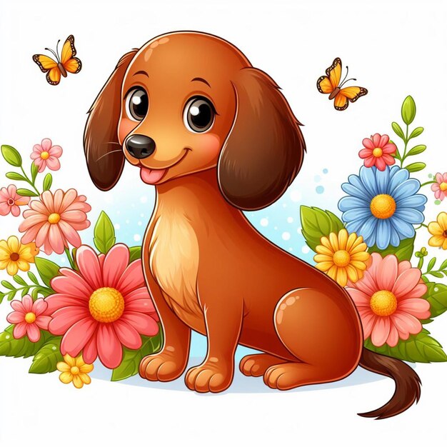 Vetor cute dachshund dogs vector ilustração de desenho animado