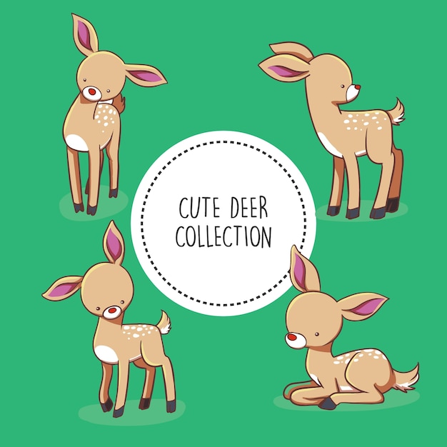 Vetor cute deer collection