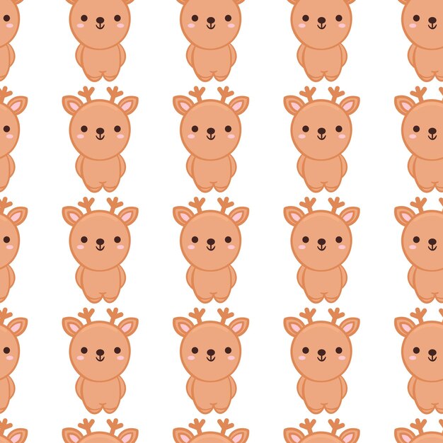 Cute deer seamless pattern. fundo animal dos desenhos animados. de fundo vector para crianças, têxteis, tecidos.