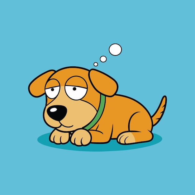 Vetor cute dog want to sleep cartoon vector icon illustration