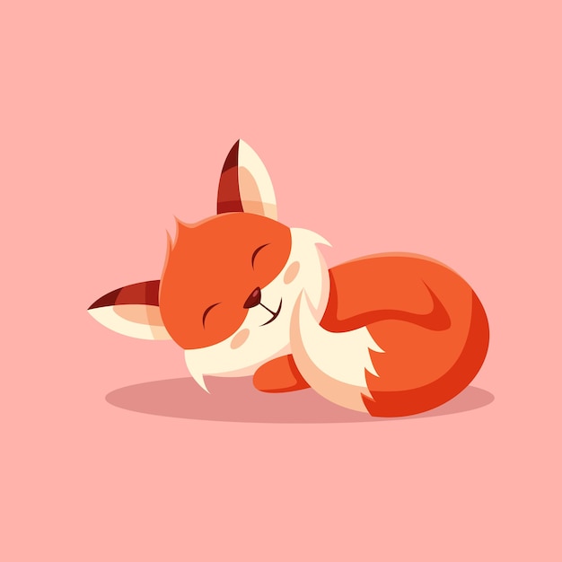 Cute Fox Desenho de Personagens Ilustração