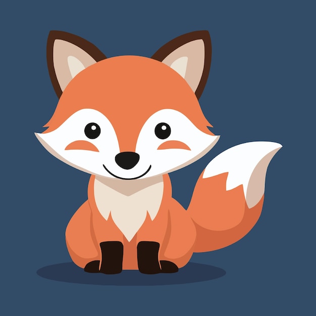 Cute Fox Standing clipart ilustração vetorial de estilo desenho animado e conceito de ícone de natureza animal