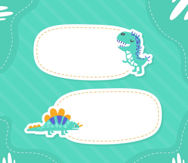 Vetor cute funny dinosaurs banner templates com espaço para texto poster invitation card flyer design template com cute prehistoric creatures ilustração vetorial