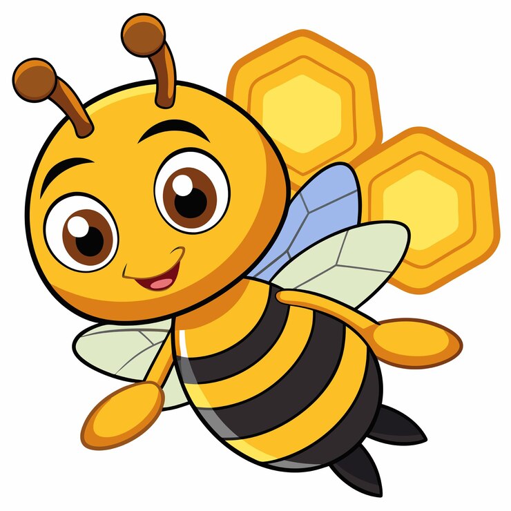 Vetor cute honey bee flying cartoon icon vector ilustração animal nature icon concept isolado premium vector flat cartoon estilo