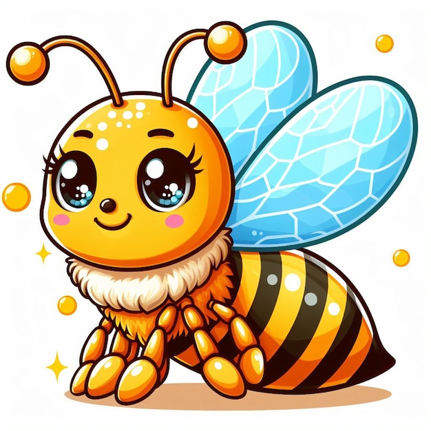Cute honey bee vector ilustração de desenho animado