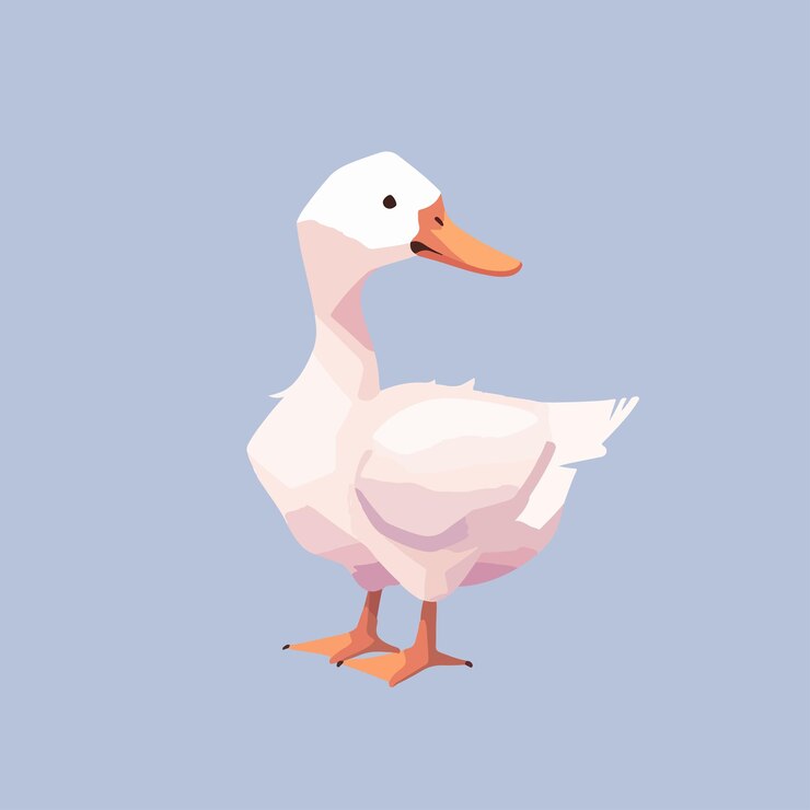Vetor cute kawaii cartoon pato ganso ilustração vetor