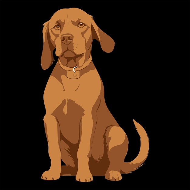 Vetor cute labrador retriever cão desenho animado desenhado à mão animais de estimação ilustração vetorial cômica