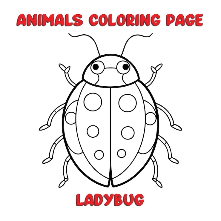 Vetor cute ladybug contorno arte ilustração página de coloração livro para crianças
