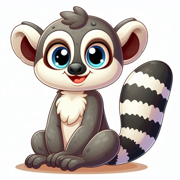 Cute lemur vector ilustração de desenho animado