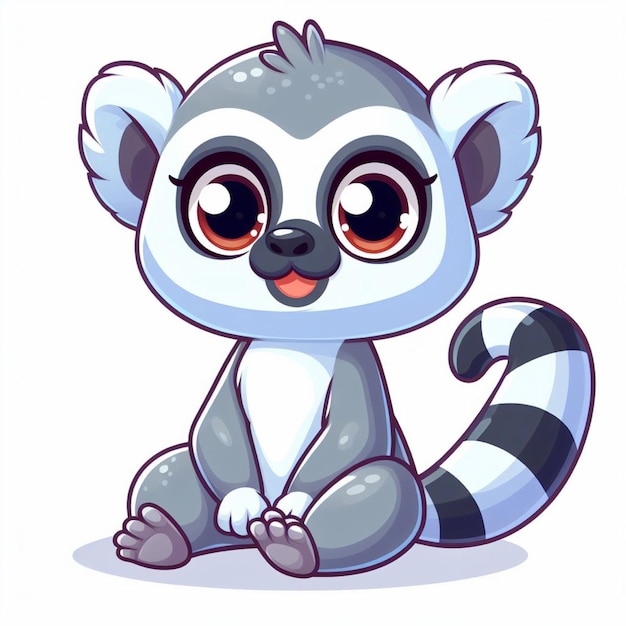 Cute lemur vector ilustração de desenho animado