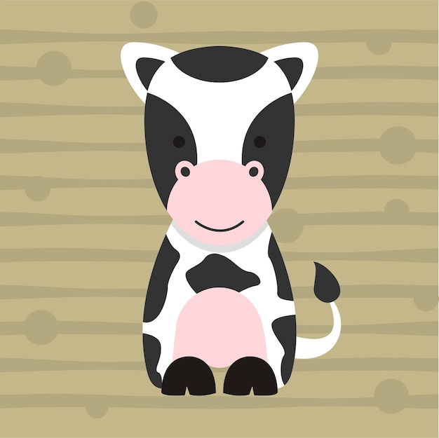 Cute little cow soft color kids t shirt design