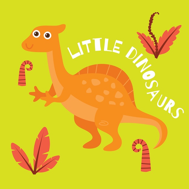 Cute little dinosaur poster e t shirt design para crianças