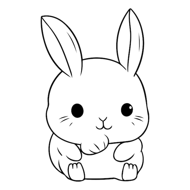 Vetor cute little rabbit desenho animado ilustração vetorial design gráfico formato eps10