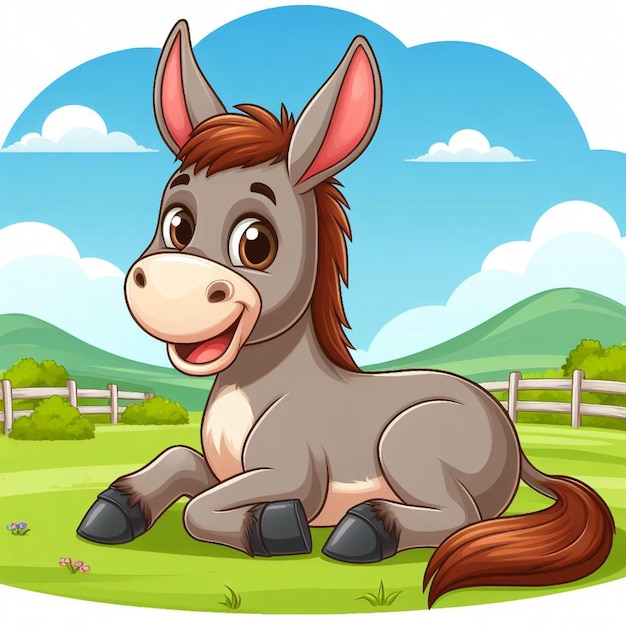 Vetor cute mule vector ilustração de desenho animado
